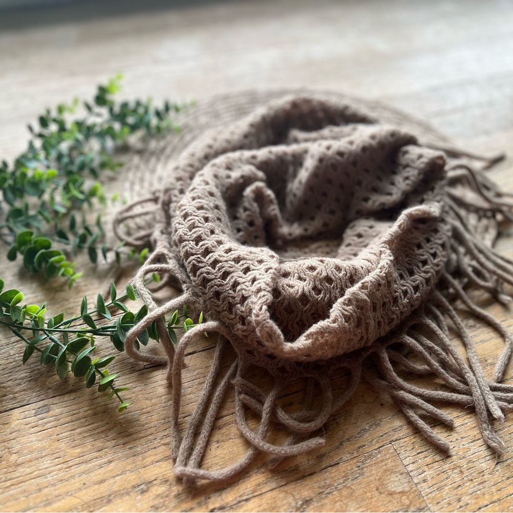 Chic Soul Cozy Brown Knit Wrap
